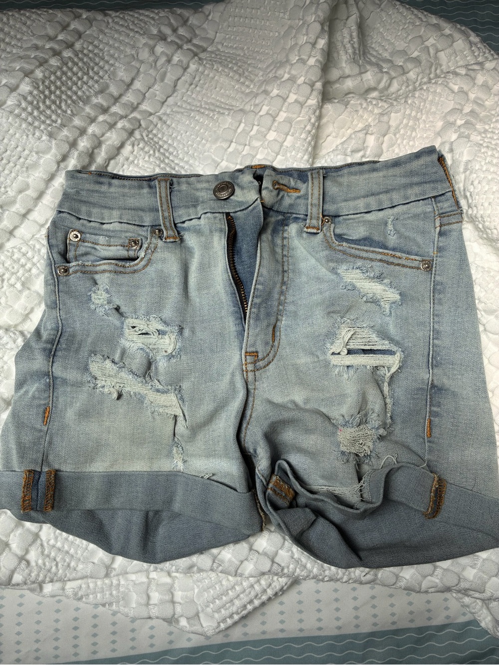 Aeropostale Light Wash Distressed Jean Shorts